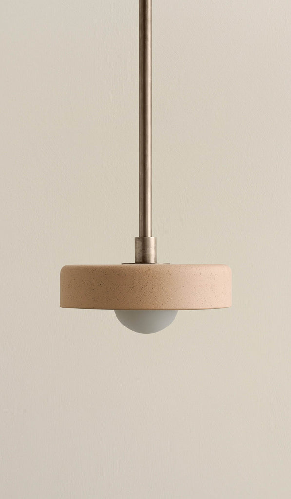 In Common With Tan Ceramic Disc Pendant