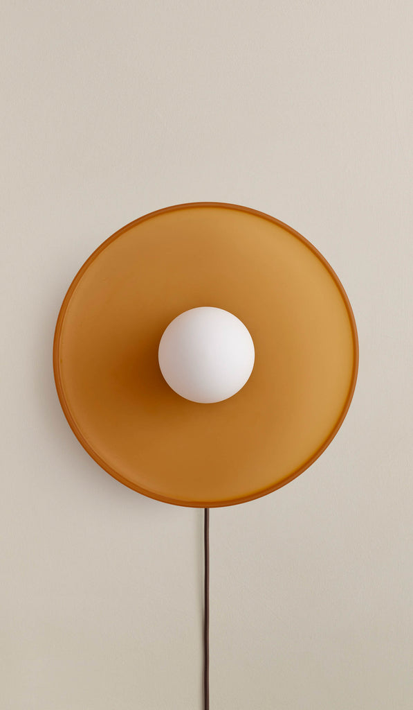 In Common With Sandblasted Amber Glass Disc Surface Mount - Spartan Shop