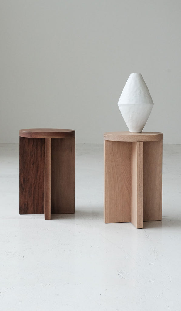 Material Round Narrow Foundation Stool / Side Table - Spartan Shop