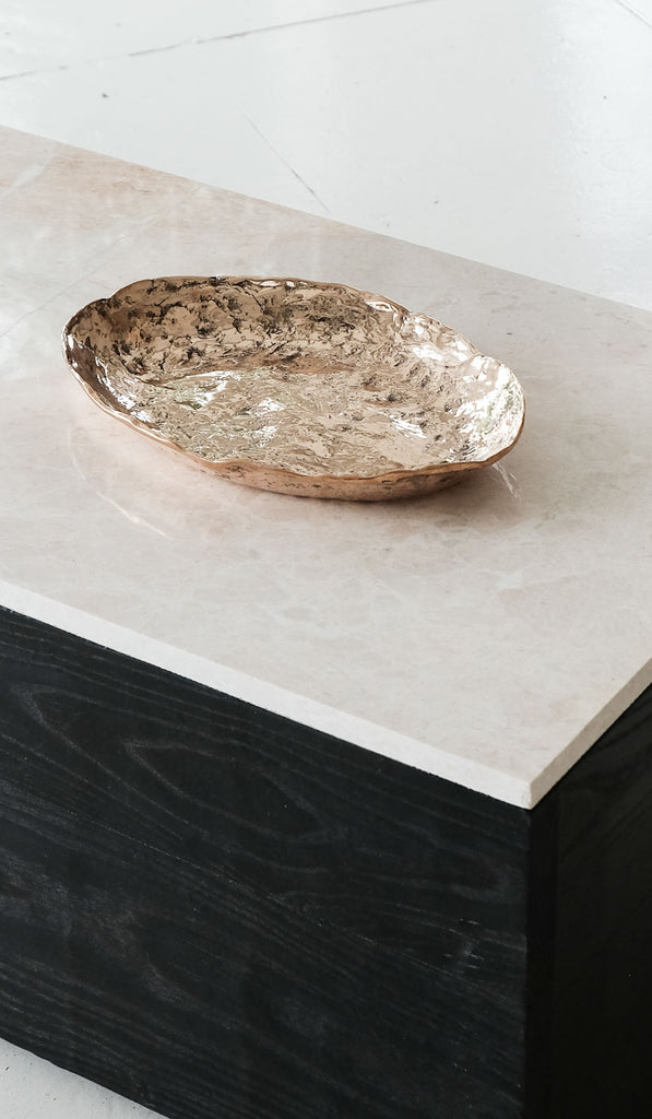 Nancy Pearce Extra Large Oval Furrowed Cast Bronze Bowl - Spartan Shop