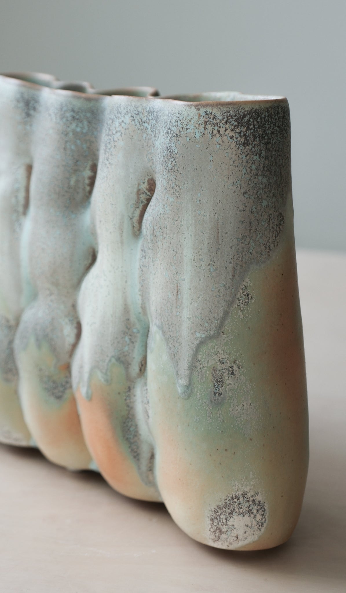 Clair Catillaz Long Matte Crystal Pinch Vessel