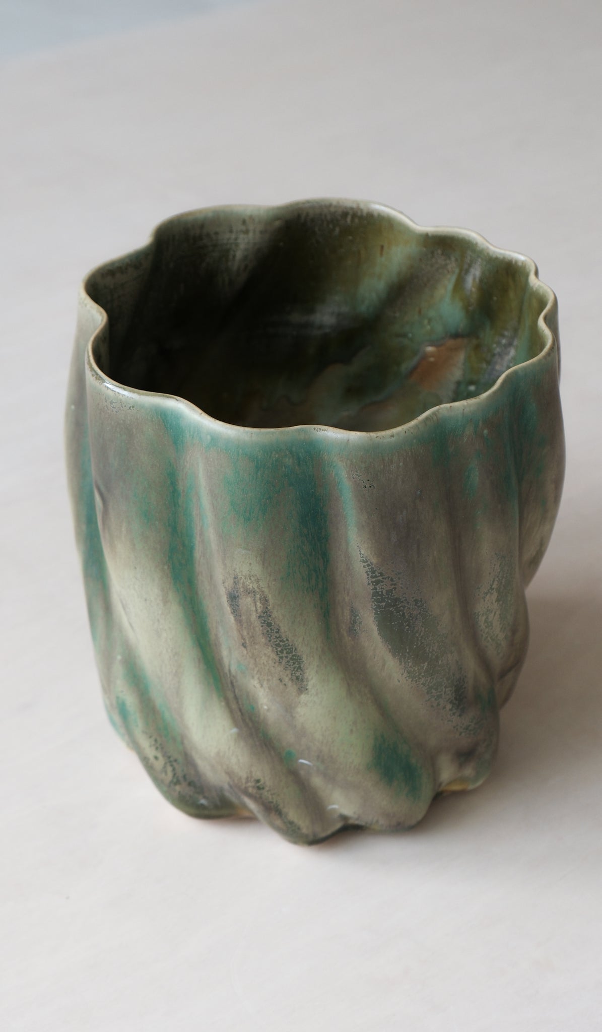 Clair Catillaz Multi Fired Dark Copper Ripple Vessel