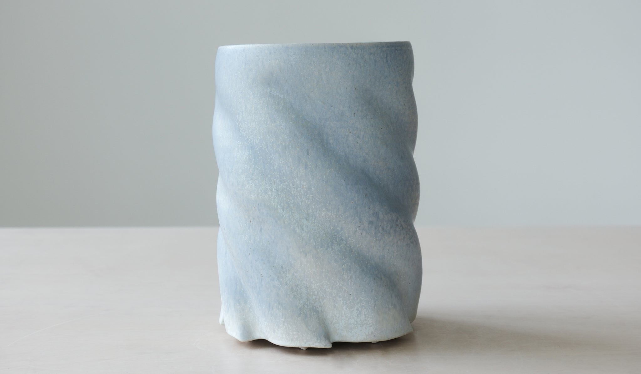 Clair Catillaz Pale Blue Matte Twist Vessel