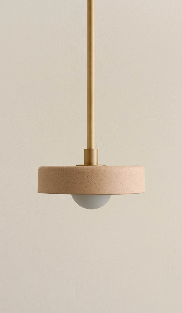 In Common With Tan Ceramic Disc Pendant