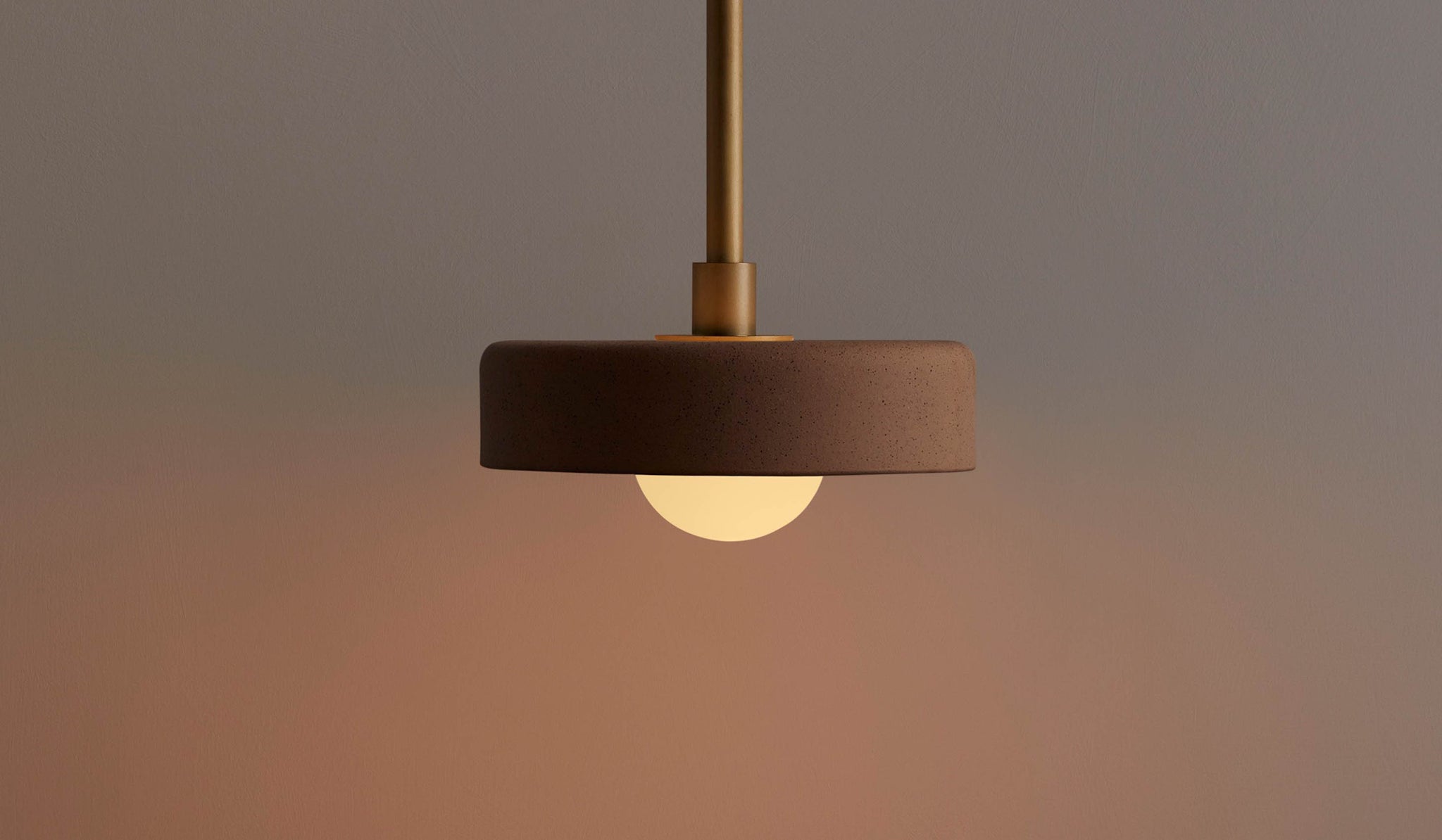 In Common With Tan Ceramic Disc Pendant
