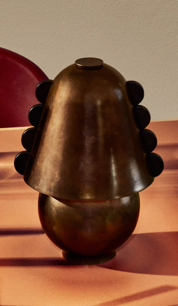 In Common With Small Brass Calla Portable Table Lamp