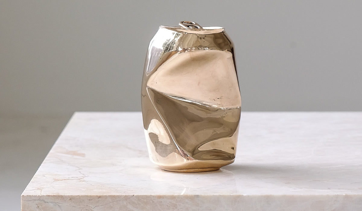 Nancy Pearce Cast Bronze Crushed Can
