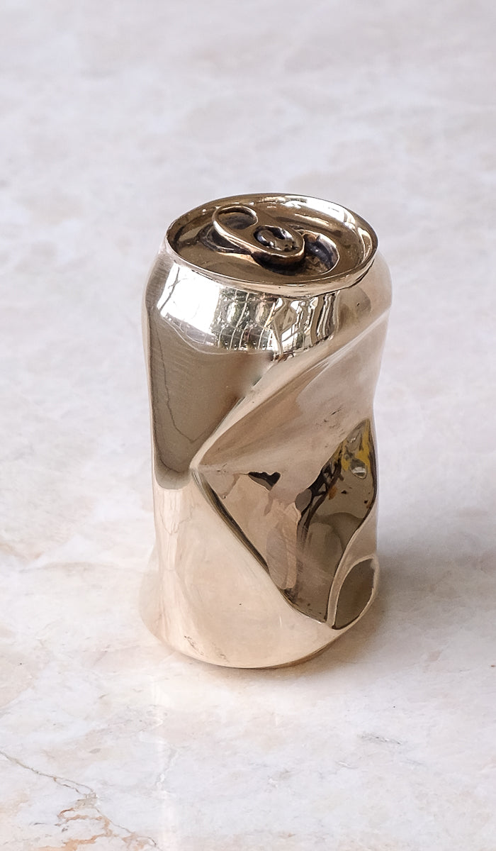 Nancy Pearce Cast Bronze Crushed Can