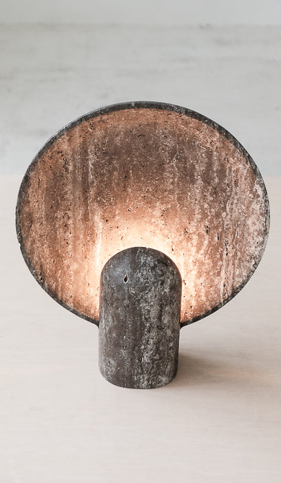 Studio Henry Wilson Black Travertine Surface Sconce Table Lamp - Spartan Shop