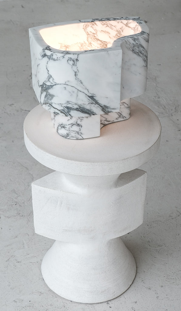 IN STOCK Studio Henry Wilson Arabescato Offset Table Lamp