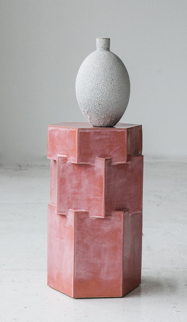 B Zippy Sunset Pink Tall Triple Tier Hex Side Table - Spartan Shop