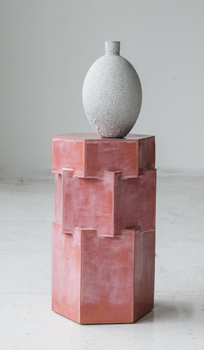 B Zippy Sunset Pink Tall Triple Tier Hex Side Table - Spartan Shop