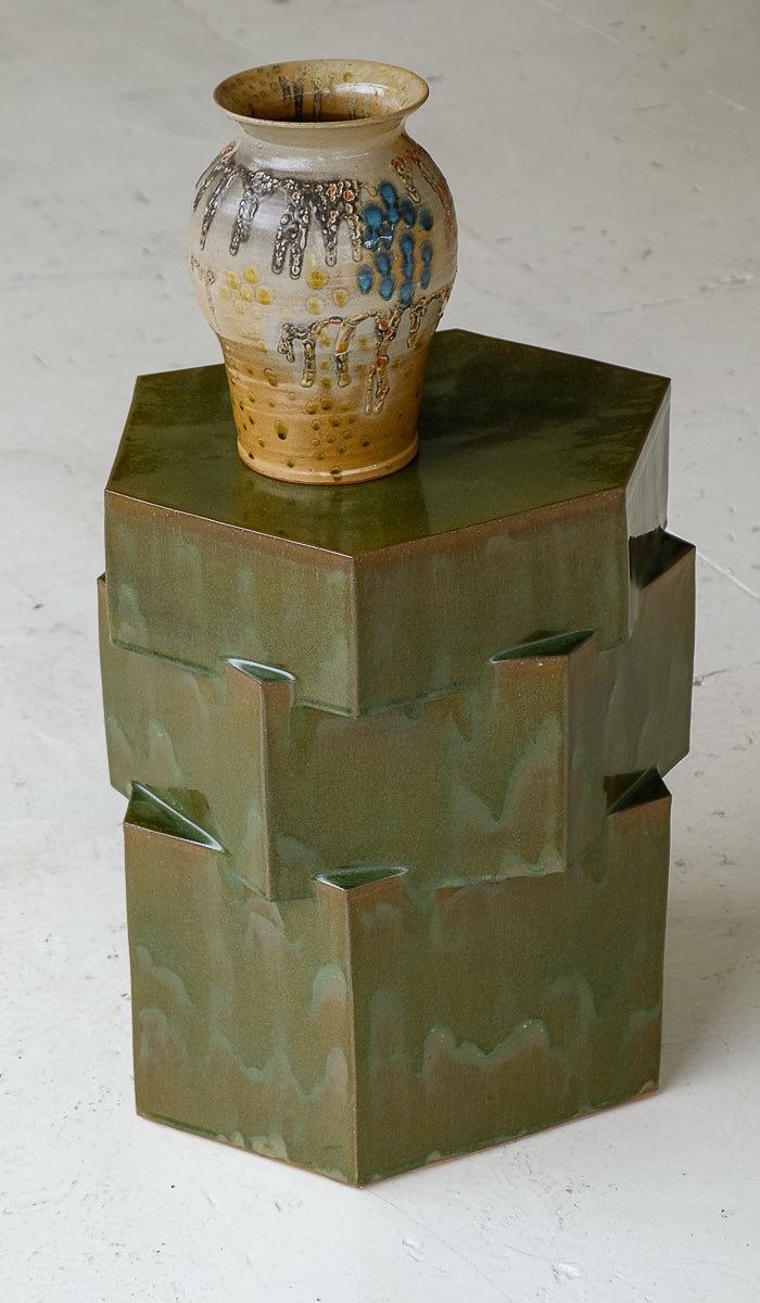 B Zippy Aniline Green XL Tall Triple Tier Hex Side Table - Spartan Shop