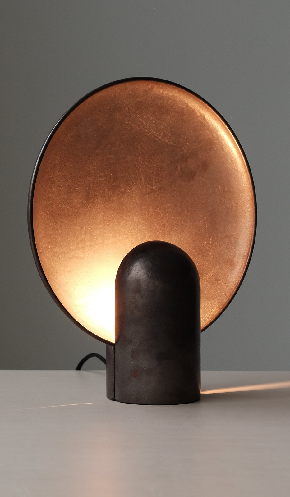 Studio Henry Wilson Blackened Cast Bronze Surface Sconce Table Lamp - Spartan Shop