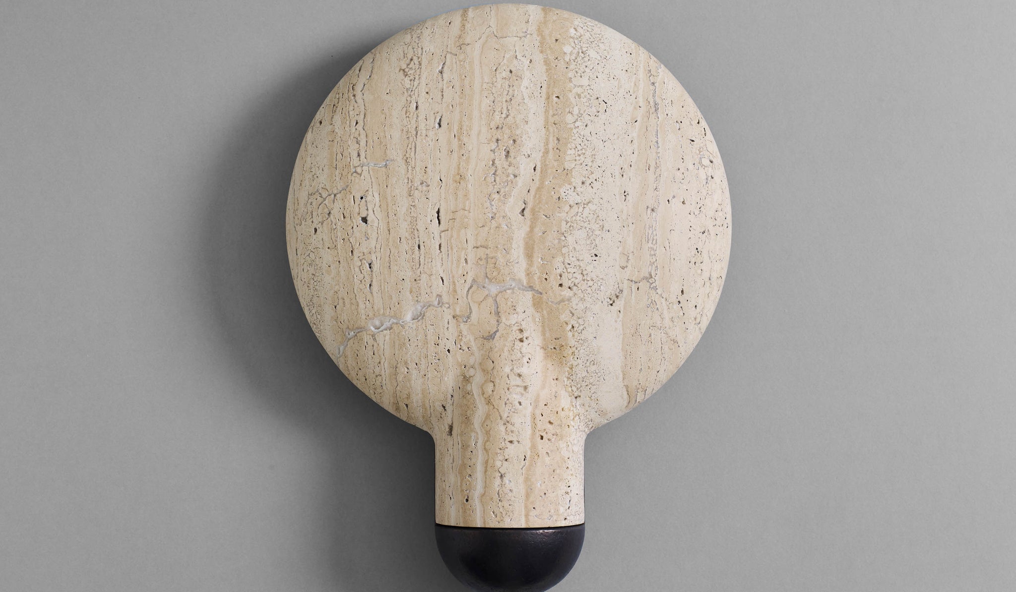 Studio Henry Wilson Classico Travertine with Blackened Cast Bronze Surface Wall Sconce - Spartan Shop