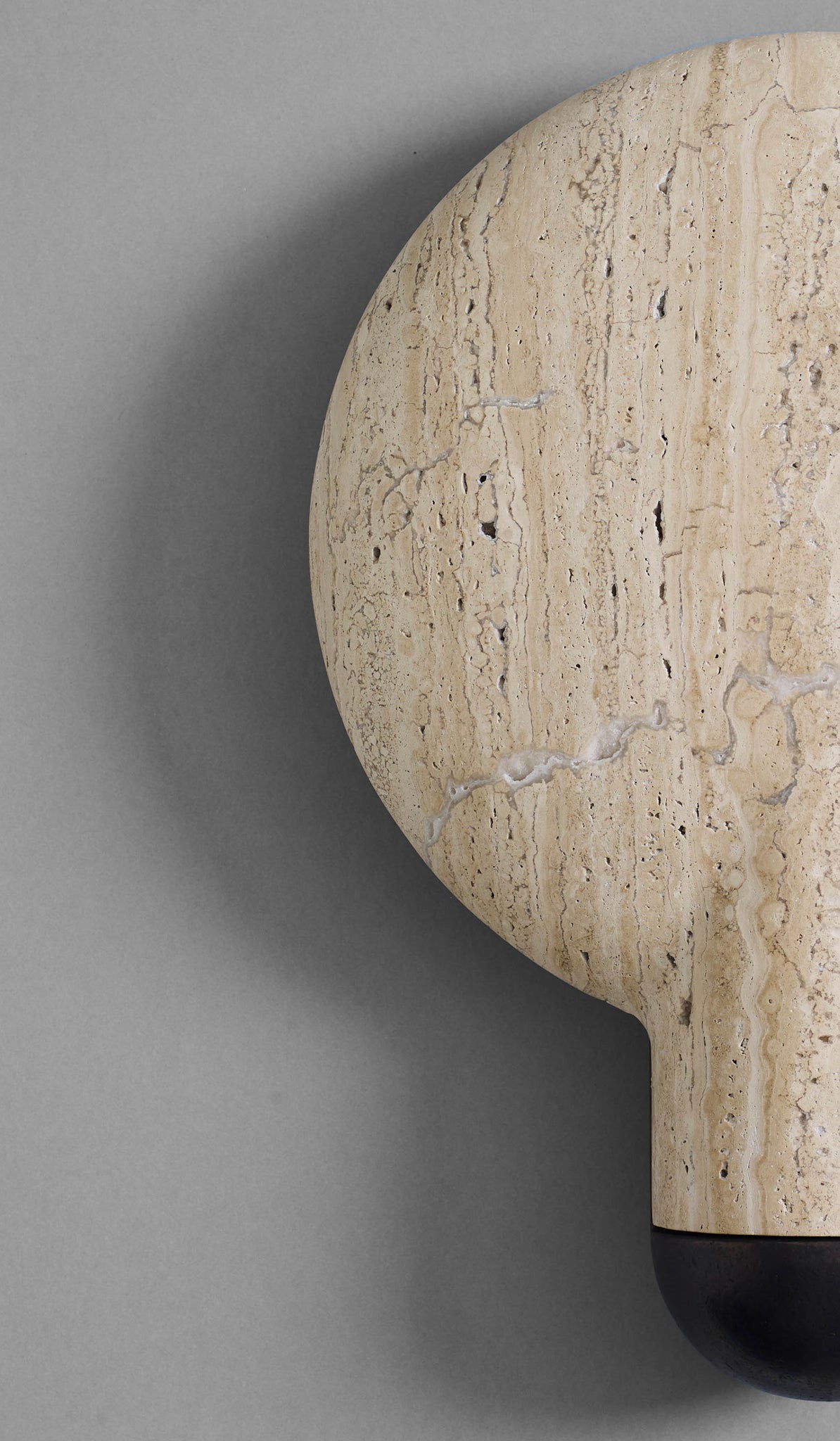 Studio Henry Wilson Classico Travertine with Blackened Cast Bronze Surface Wall Sconce - Spartan Shop