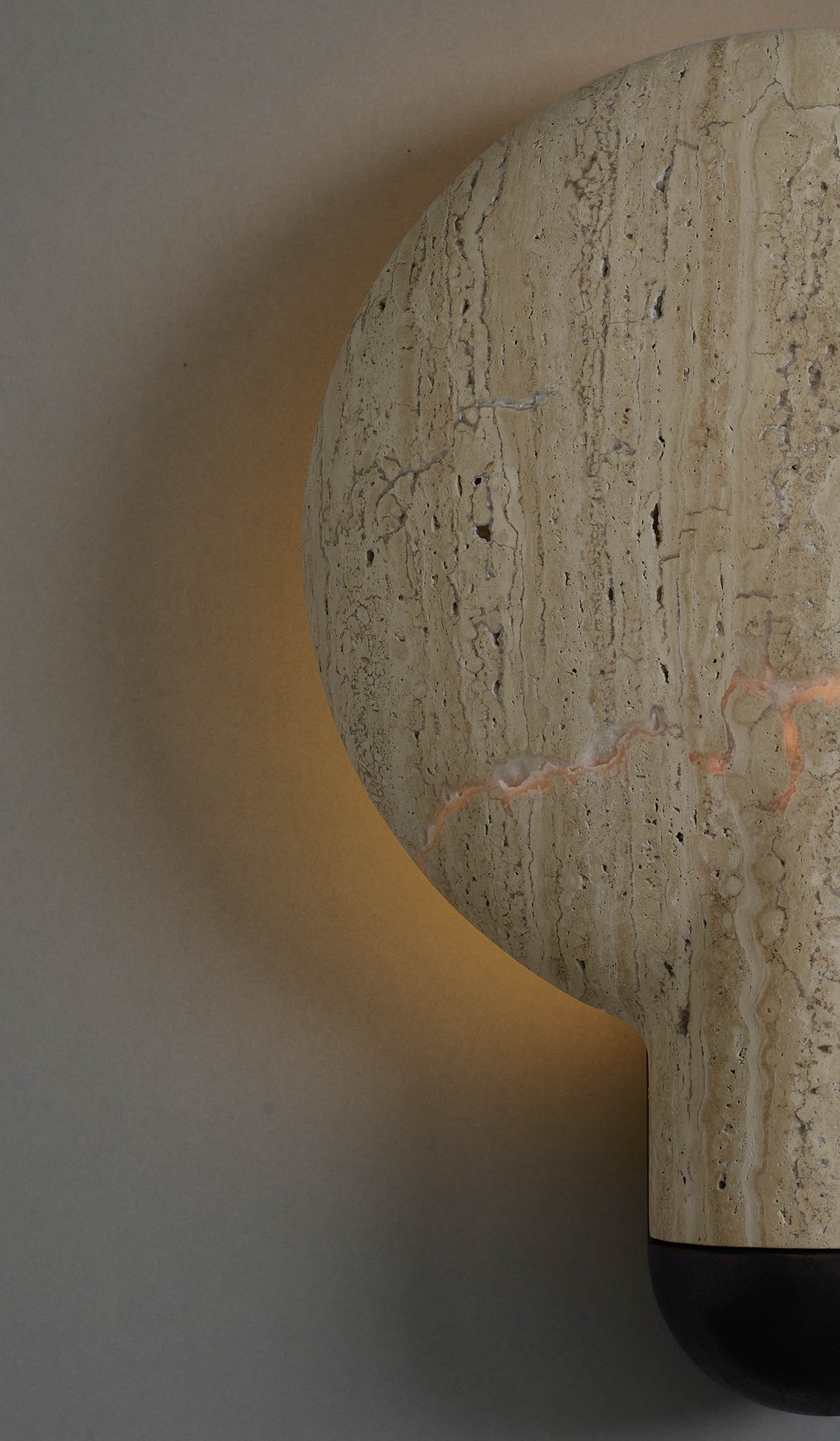Studio Henry Wilson Classico Travertine with Blackened Cast Bronze Surface Wall Sconce - Spartan Shop